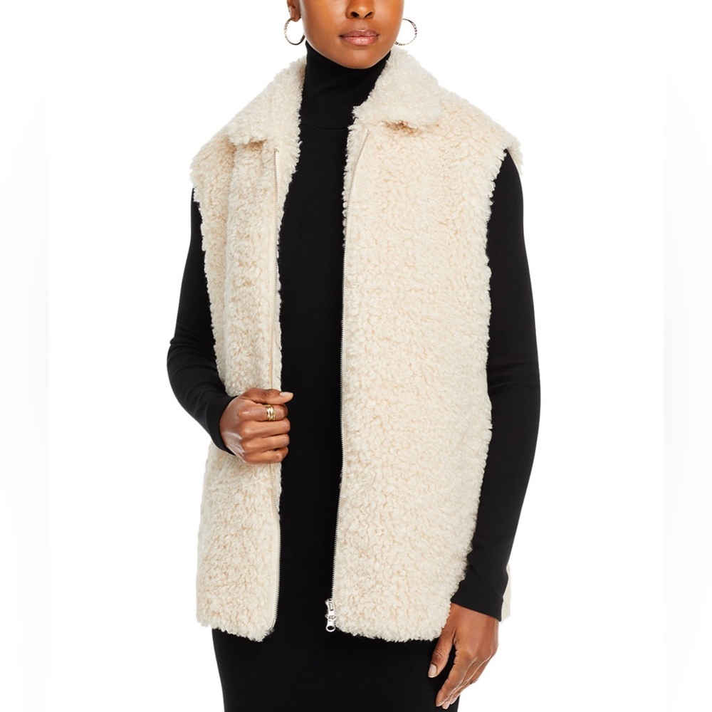 Rails Orion collared faux fur vest in ivory size large